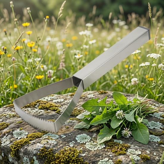 Hand Weeder Tool Stainless Steel Triangular Head Weeding Tool Manual Weed Remover Portable Garden Tool for Easy Weeding Soil Loosening