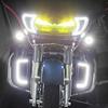 HDBUBALUS Motorcycle Headlight Vent Accent Turn Signal LED Indicator Side Lights For Harley Road Glide FLTRX 2015-2023 (Smoke Lens)