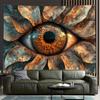 2D Eye Of Providence Tapestry - Vibrant Floral Design, Polyester Wall Hanging For Living Room, Bedroom, Office & Party Decor | I