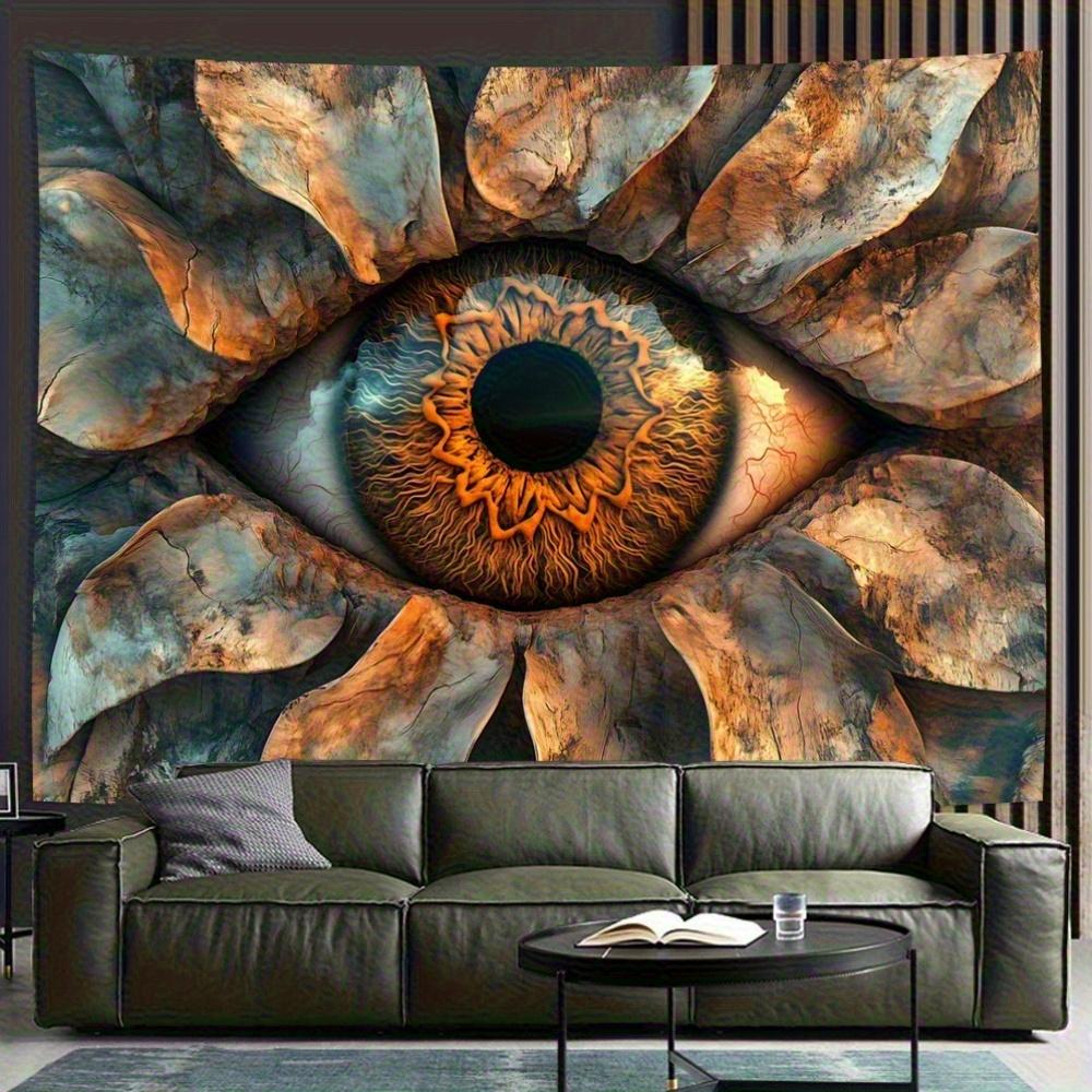 

2D Eye of Providence Tapestry Vibrant Floral Design Polyester Wall Hanging for Living Room Bedroom Office Party Decor I 74x94cm(29x37in)