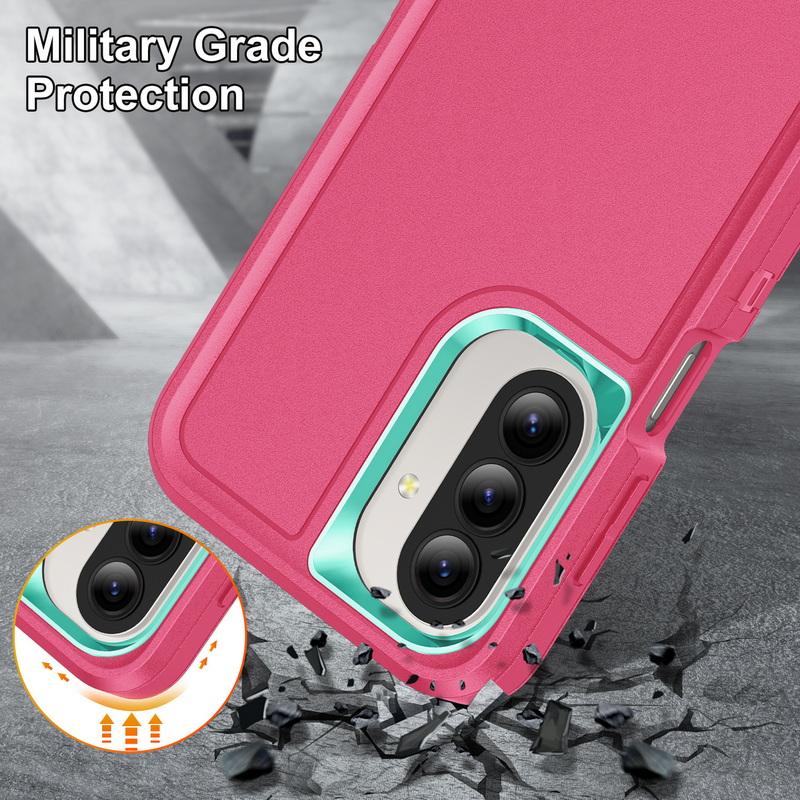 S26 Ultra Case Shockproof Bumper Hybrid 3in1 Candy Color Phone Stand Cover Samsung S25 Ultra S24 Plus S23 FE A15 A16 A36 A56 A17 A27 A37 A57 5G