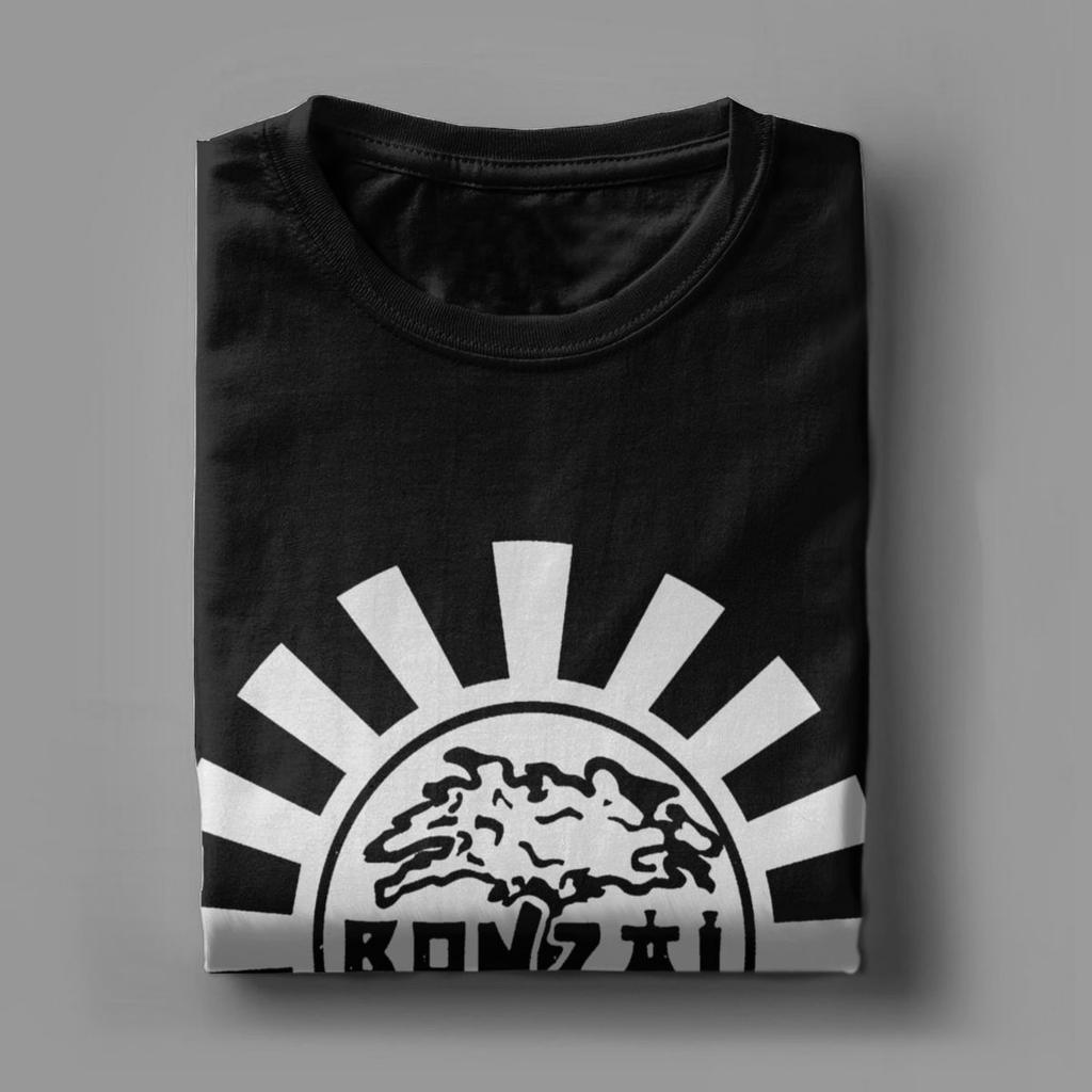 Pánská trička Bonzai Records Vtipná trička s krátkým rukávem a kulatým výstřihem z čisté bavlny nadměrné velikosti