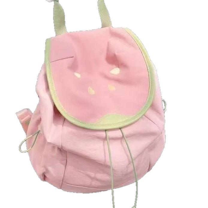 Schoolbag Summer Dopamine Contrast Mini Backpack Women's 1011 New College Guava Cute Small School Bag Small Backpack