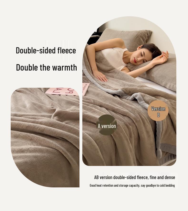 Pluche melkvliesdeken met hoog gramsgewicht: Dubbelzijdige, Dikke, Warme Bank/Slaapbank Plaid