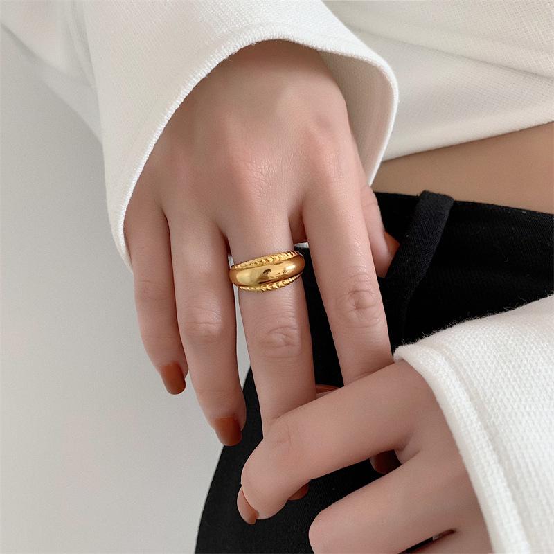 18K Vergoldeter Geometrischer Ring - Stilvoller Europäischer & Amerikanischer Retro Cool Style