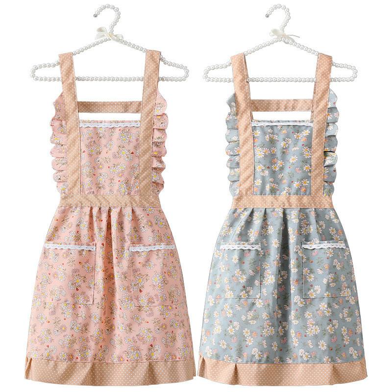 Waterproof Canvas Womens Apron Home Cooking Kitchen Catering Work Bib Apron