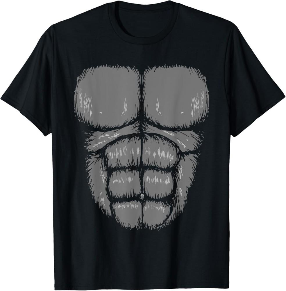 Halloween Funny Gorilla Monkey Belly Chest Costume T-Shirt