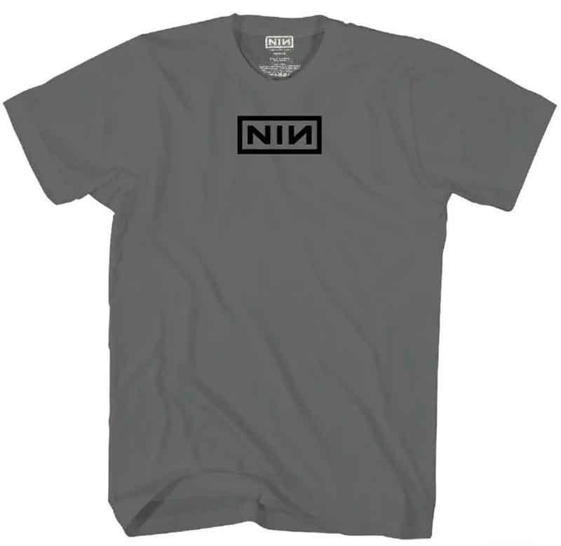 

New Authentic Nine Inch Nails Black NIN Logo Trent Reznor Gray Band TShirt Unisex T-Shirt XXXL