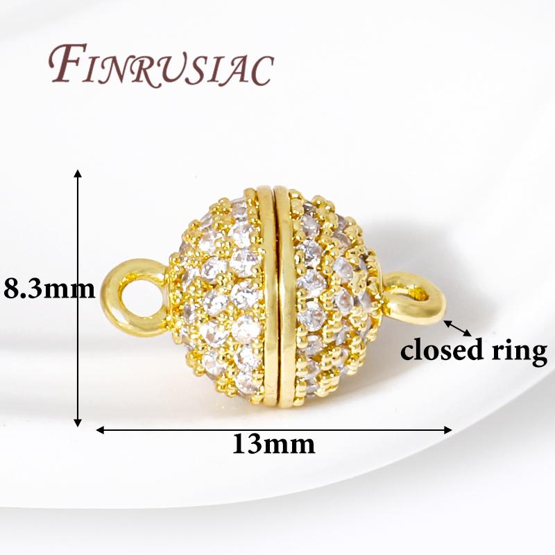 18K Gold Plated Brass with Zircon Magnetic Clasps For Jewelry Making,Magnet End Clasp Connectors For Bracelets DIY Accessories