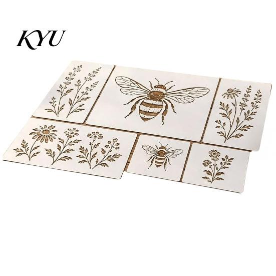 Nature Pattern Templates Garden Bloom Wall Stencil Kit, Reusable Floral Painting Templates, DIY Decor Art Modular Stencils for Walls Wood Fences