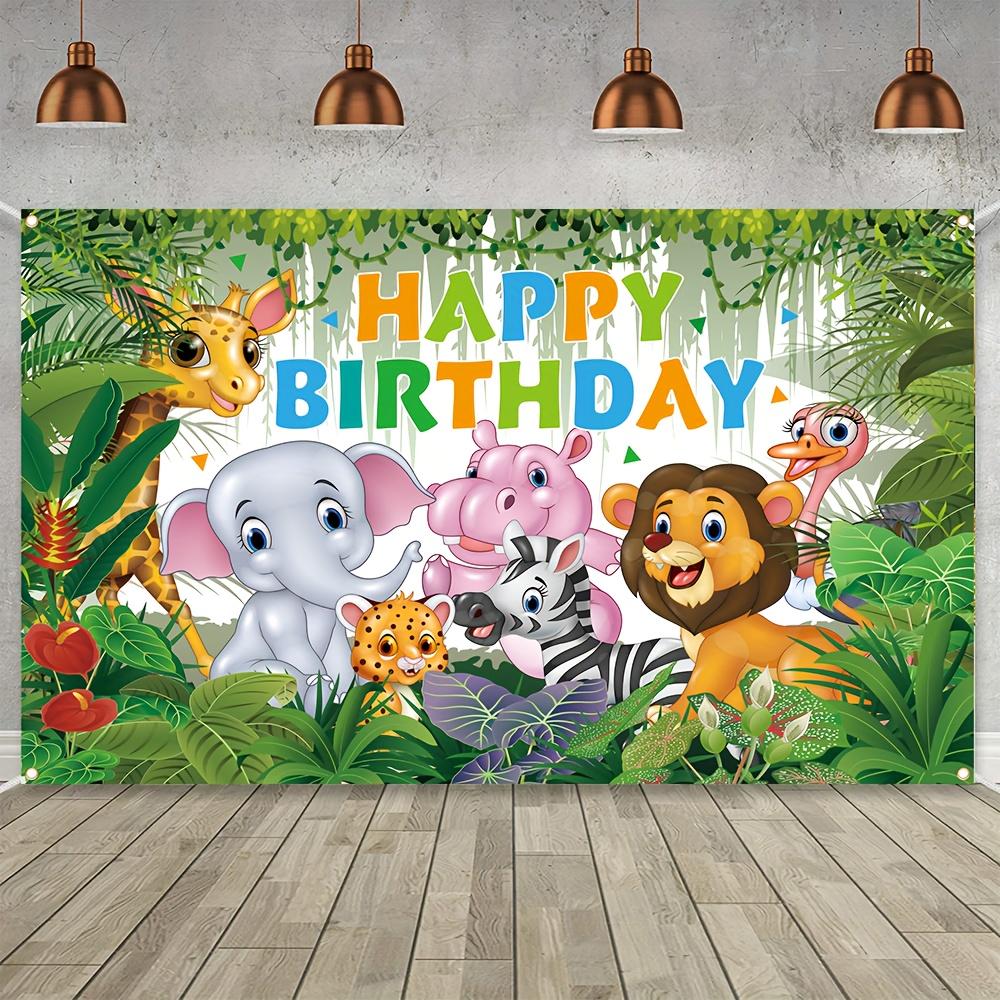 1 PC birthday decoration banner cartoon forest animal birthday celebration banner birthday celebration dinner banner 100x150cm