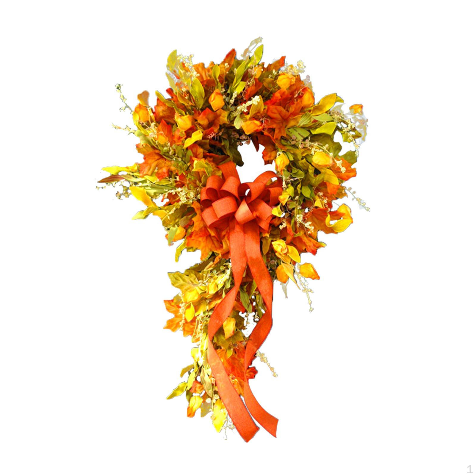 

Fall Wreaths for Front Door Farmhouse Wreath Decor Leaf Decoration Halloween Autumn