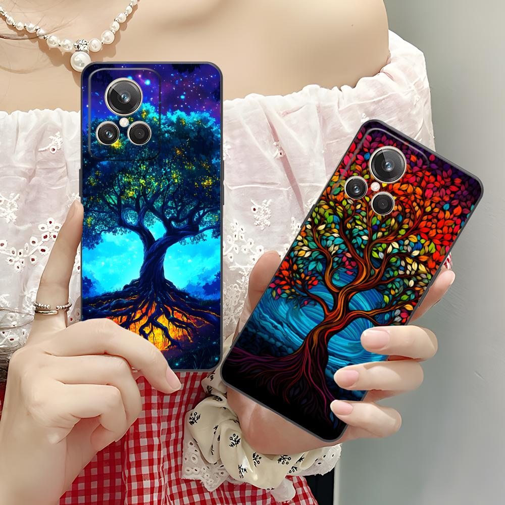 World Life Tree Mobile Phone Case for Realme 15 14 13 12 11 10 9 Pro Plus T I Lite 5G Colorful Printing Cover Cover Pretty