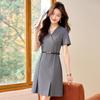 Women's Professional Summer 2026 V-Neck Dress for Receptionists, Beauty Salons, and Teachers