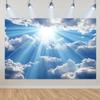 Blue Sky White Cloud Background Natural Landscape Home Party Decoration Backdrop Portrait Photography Banner Baby Shower Props