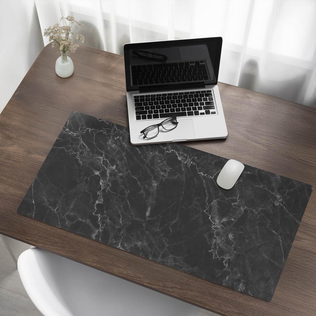 Anti-Slip Protective Desk Mat with Marble Vein Graphic 100x50 cm