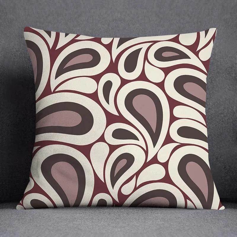 Dark Red Geometric Pattern Pillowcase Car Ornaments Office Living Room Home Pillowcase