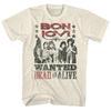 Bon Jovi "Wanted Dead or Alive" Ritratto Retro Band Grafica Unisex Cotone Pesante Vintage Maglietta Tour Rock
