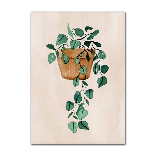 

Монстера ваза подорожник комнатное растение постер в стиле бохо современный скандинавский настенный художественный холст картины печатает фотографии для гостиной домашний декор 21*30cm