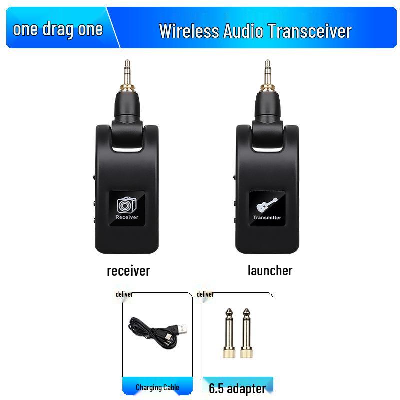 Wireless Audio Transceiver for Electronic Musical Instruments - Receiver and Transmitter for Guitar, Piano, Drum, and Bass.