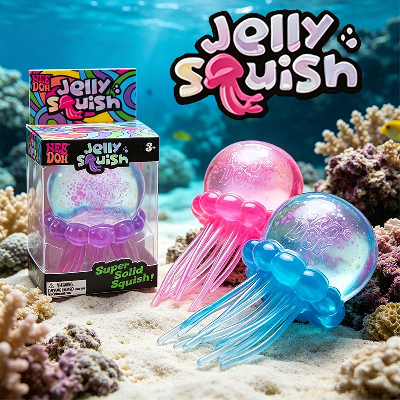 Topmix Premium Schylling Needoh Jellyfish Squishy Tactile Squeeze Sensory Toy Stress Relief Calming Down Educational Sensory Gift Toy