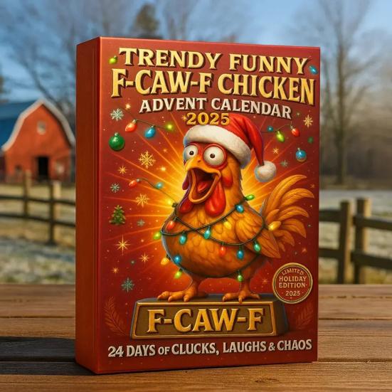 F-Caw-F Chicken Advent Calendars 2025 24 Days Chicken Ornaments Christmas Countdown Calendar Novelty Chick Animal Figures Set