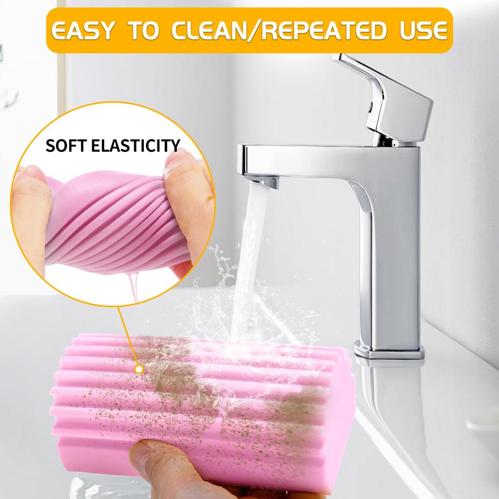4pcs Damp Clean Duster Sponge Home Car Wet Cleaning Sponge Duster Reusable Detailing Wash Brush Auto Cleaning Accessories