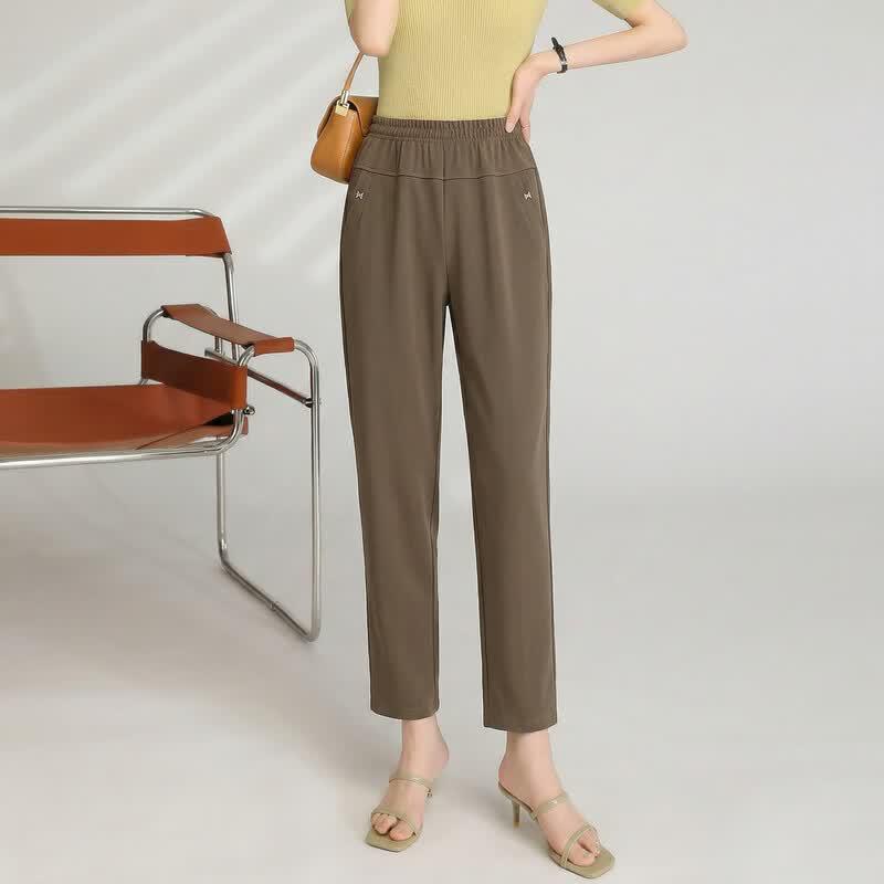 LangSha Women's High-Waist Tapered Cropped Pants