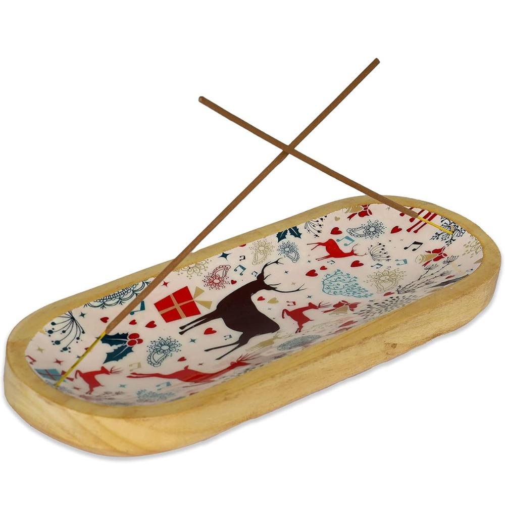 

Bless-International Традиционный-Ручной-Поднос-Курильница-Деревянный-Держатель-Палочки-благовоний-Плавник-Улавливатель-Подставка-Для-Ароматерапии-Медитации 11x4x1.22 Inches