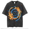 Cartoon Spell Battle Oversized Retro 3D Printed Loose Large Round Neck Cotton Short Sleeve T-Shirts Men’s