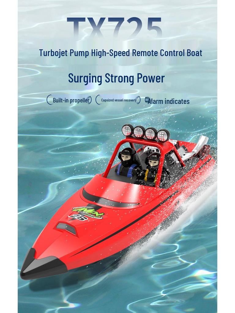 2.4G Wireless Remote Control Jet Speedboat with Flip Reset & Low Battery Warning