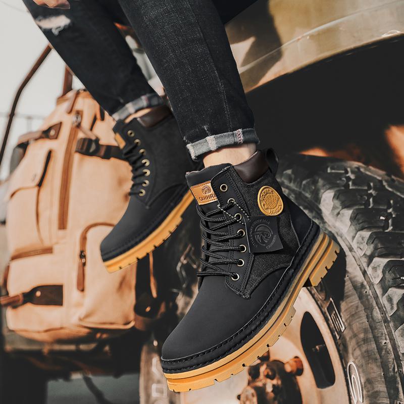 Fashion CYYTL Men Boots Winter Casual Shoes Designer Luxury Platform Cowboy Chelsea Tactical Military Work Safety Leather Ankle Sneakers