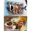 Seaside Shark Ceramic Plate Japanese Internet Celebrity Sushi Dumpling Tableware Kitchen Meal Decoration