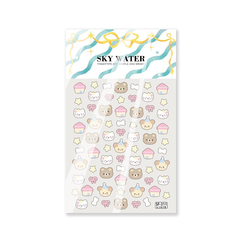 

Sky Нові Чарівні Наліпки-Стікери Будиночок Ведмедика для Нігтів, Стаканчиків для Води, Щоденників та Телефонів