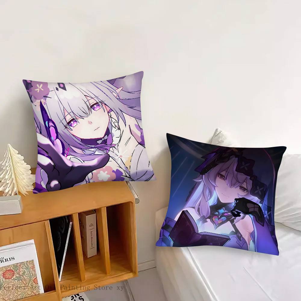1pc Game Cool Anime Girl Honkai Star Rail Jade Pillow Case Fashion Square Pillowcase Bedroom Sofa Room Ins Decoration Leisure