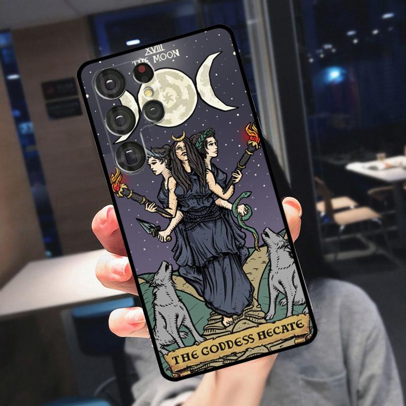 Triple Moon Goddess Hecate Tarot Card Cover For Samsung Galaxy S24 Ultra S25 S22 S23 Plus S20 S21 FE S9 S10 S23 FE Phone Case