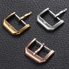 Brushed Stainless Steel Watch Pin Buckle 16mm 18mm 20mm Silver Gold Black Buckles for Leather Watch Band Strap Clasp Accessories