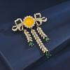 Luxury Sparkling Zircon Full Diamond Wheat Ear Fringe Brooch Blazer Exquisite Bow Corsage Accessories