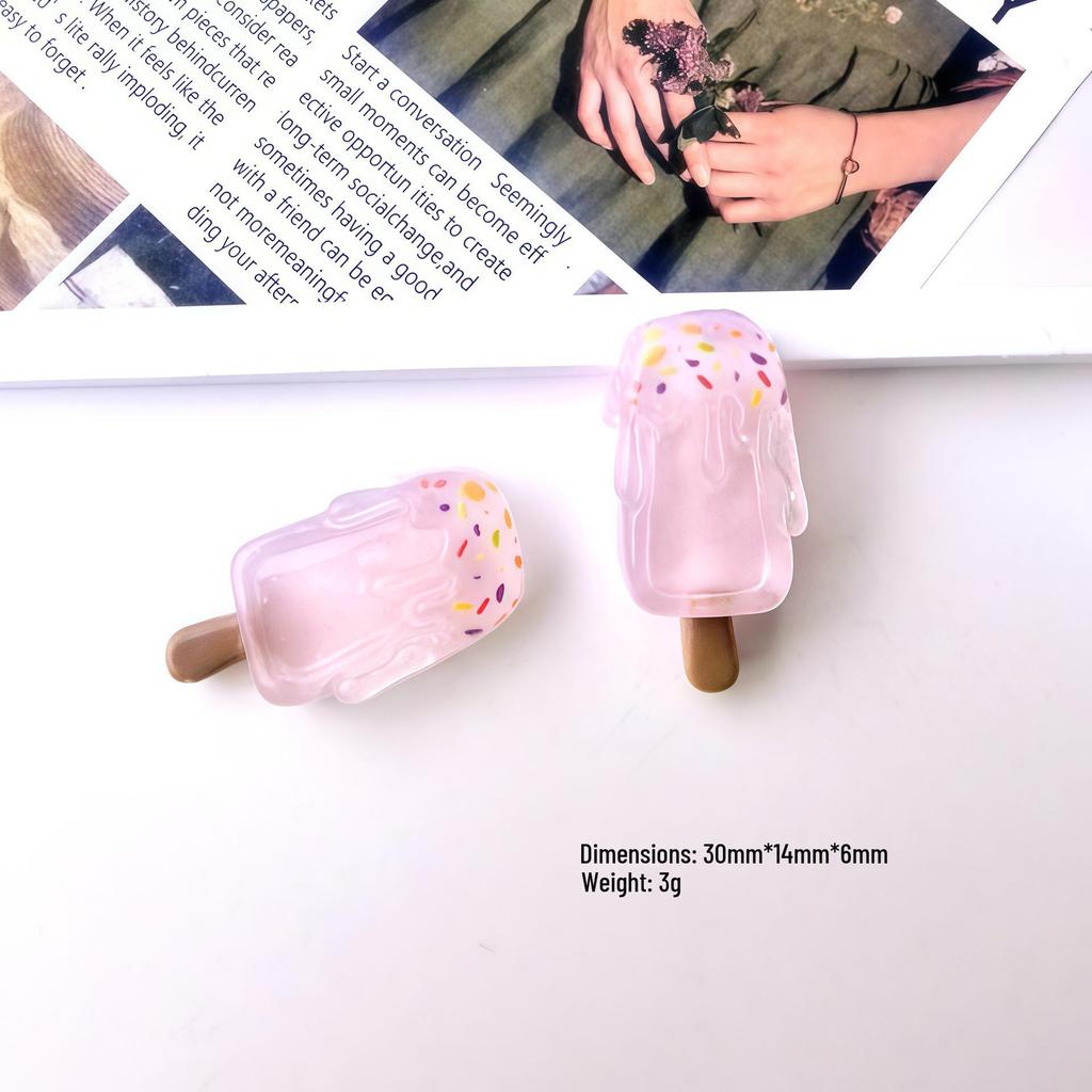 Glow-in-the-Dark Chocolate Ice Cream Cartoon DIY Charms for Crocs and Crafts