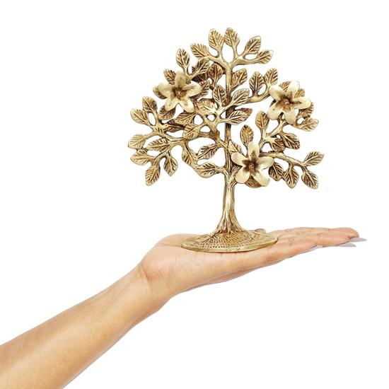 Pure Brass Kalpavriksha Tree Showpiece Tree of Life Home Decor Gift for Good Luck Vastu and Fengshui Best In Living Room Table Decoration