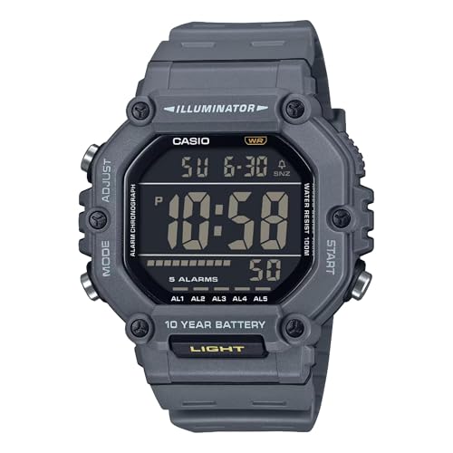 

Casio AE-1600H Series Black 10 Year Battery LED Illuminator Digital Watch, Grey, AE1600H-8BV