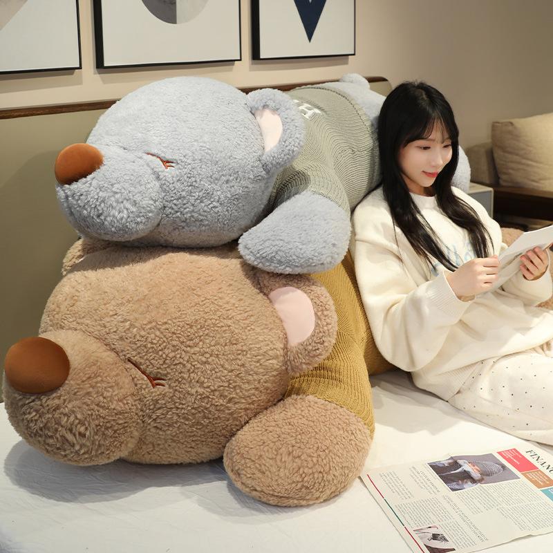 Large Dog Throw Pillow Plush Toy Doll Teddy Dog Doll Girl Bed Sleeping Soothing Doll