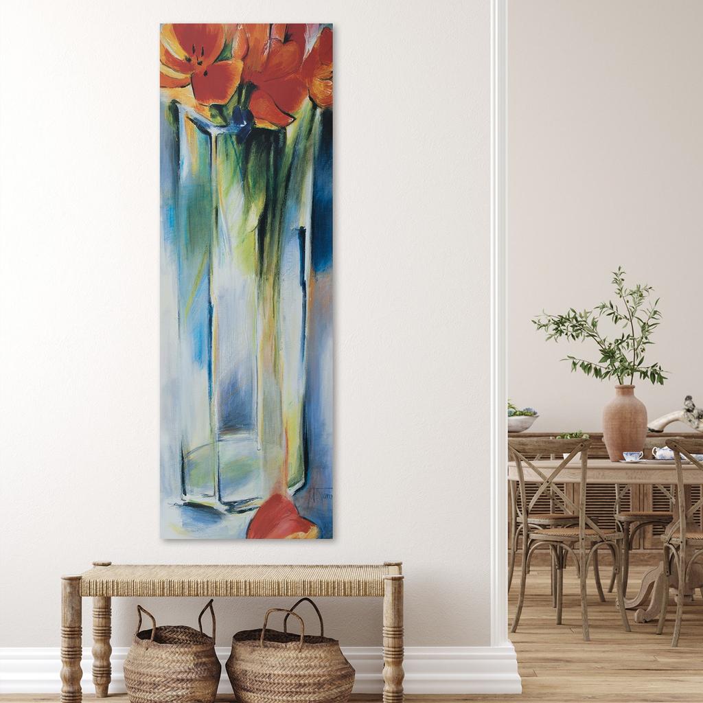 Canvas Print Red Flowers Vase