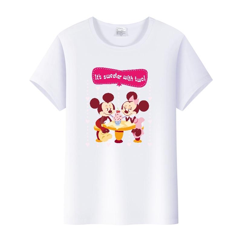 Casual Disney Cartoon Minnie Summer Blouses Men T-shirt White 2000s Tees Women Tshirt Ladies Mickey Mouse Tops Oversized Clothes