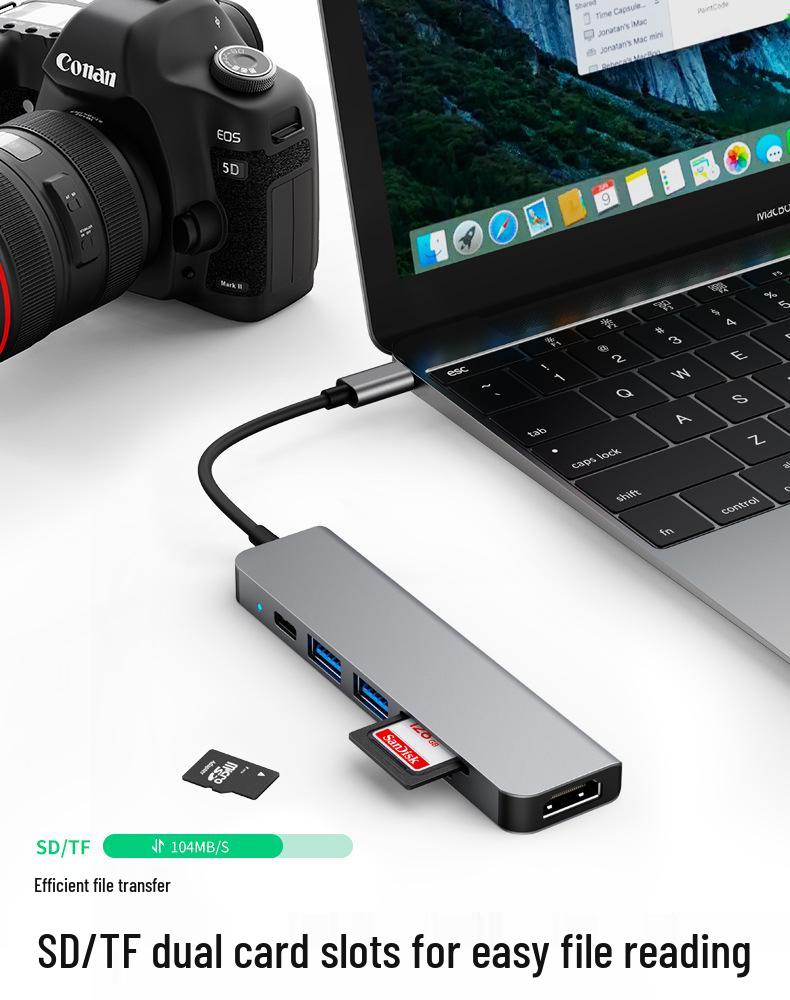 USB-C Hub 6-in-1 Expansion Dock for MacBook