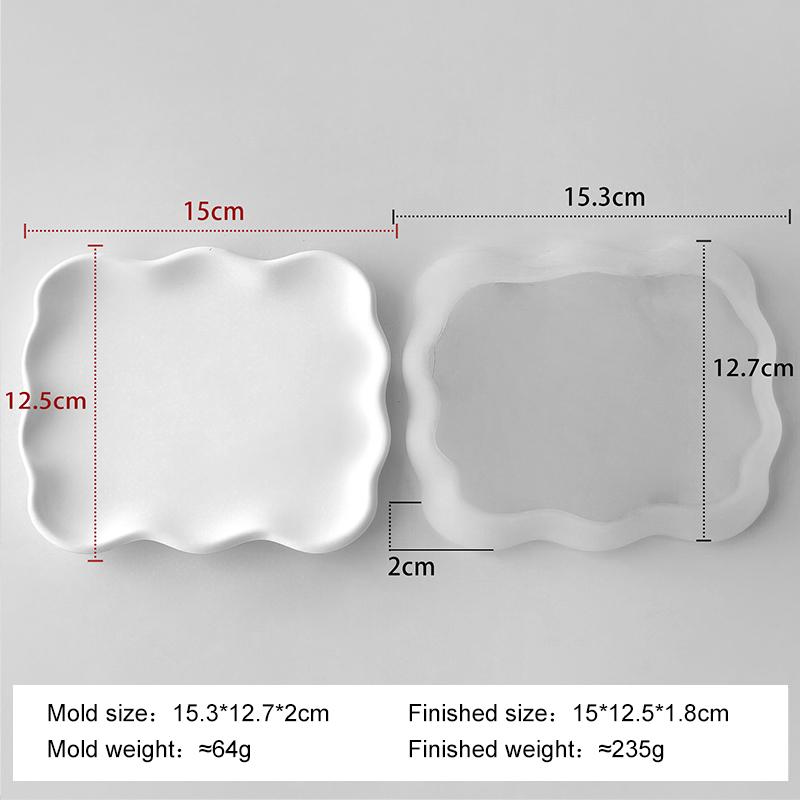 DIY Гипсовая форма Неправильная подставка под стакан Силиконовая форма Геометрическая Волна Гипс Эпоксидная смола Форма для подноса Ручное изготовление подставок
