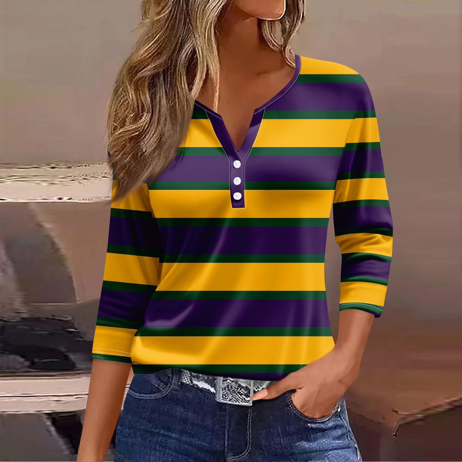 

Женская мода повседневный топ с длинным рукавом и круглым вырезом с цветочным принтом XL жёлтый