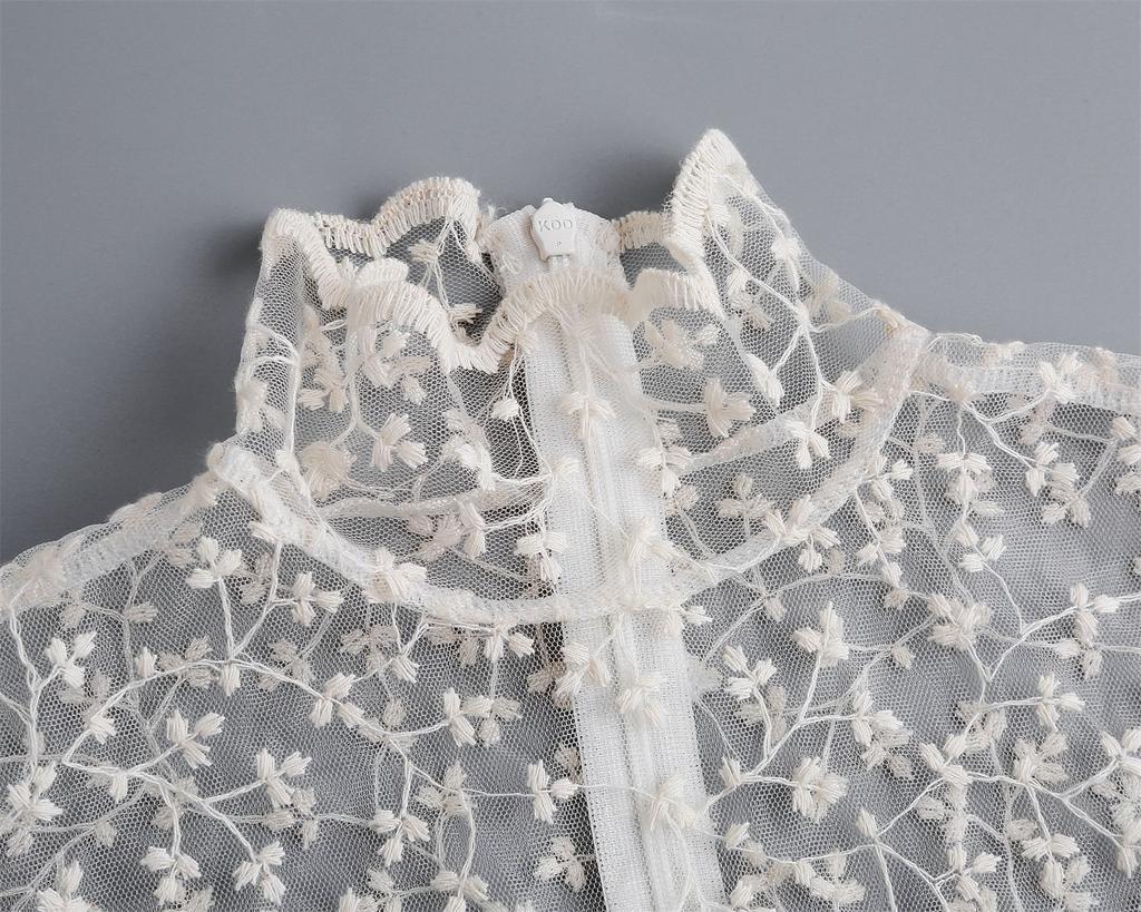 Perfektní kombinace Vintage krajková květinová košile halenka Odnímatelný límec Dámský odnímatelný svetr Polokošile Oblečení Doplňky Jednobarevný límec
