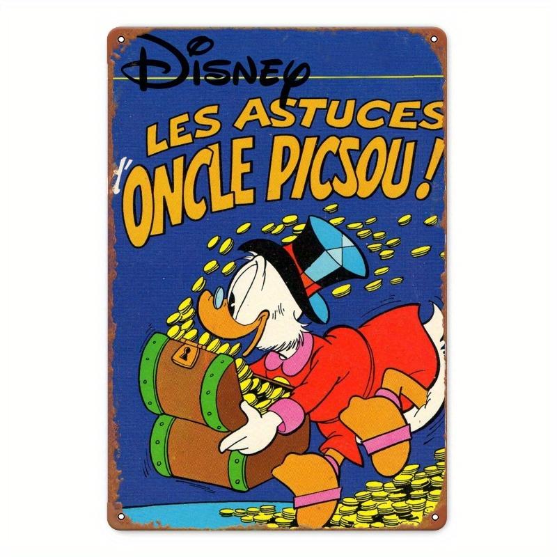 

Винтажная жестяная табличка Дядя Скрудж - 30,48x20,32 см Металлический настенный декор с дизайном «Les Astuces de Uncle Picsou» - Идеально для офиса, С 20x30cm（7.8x11.8inch）