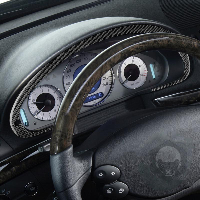 Carbon Fiber Car Accessories Speedometer Frame Cover Soft Sticker For Mercedes W211 E Class 2003 2004 2005 2006 2007 2008 2009